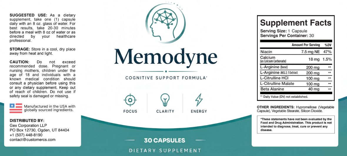 MemoDyne ingredients
